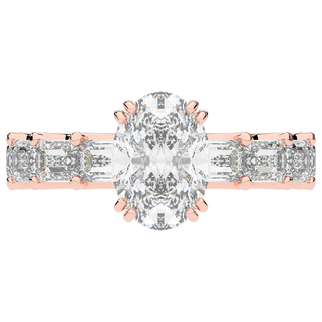 3.75CT.TW OVAL LAB DIAMOND SOLITAIRE ENGAGEMENT RING - Nazarelle