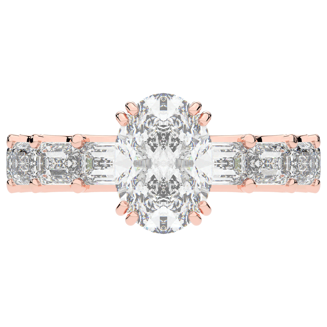 3.75CT.TW OVAL LAB DIAMOND SOLITAIRE ENGAGEMENT RING - Nazarelle