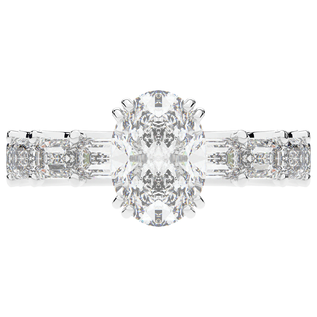 3.75CT.TW OVAL LAB DIAMOND SOLITAIRE ENGAGEMENT RING - Nazarelle