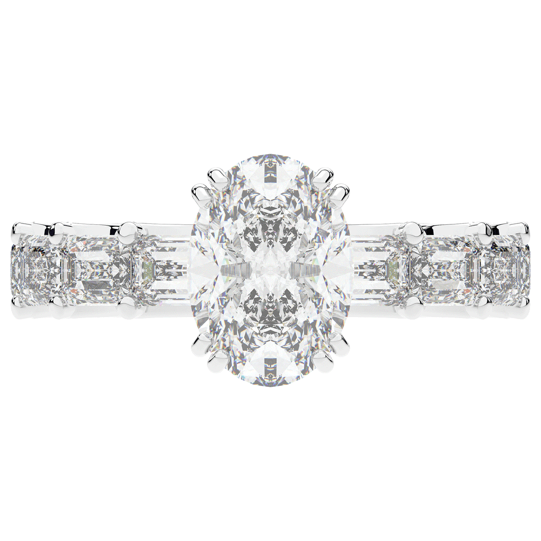 3.75CT.TW OVAL LAB DIAMOND SOLITAIRE ENGAGEMENT RING - Nazarelle