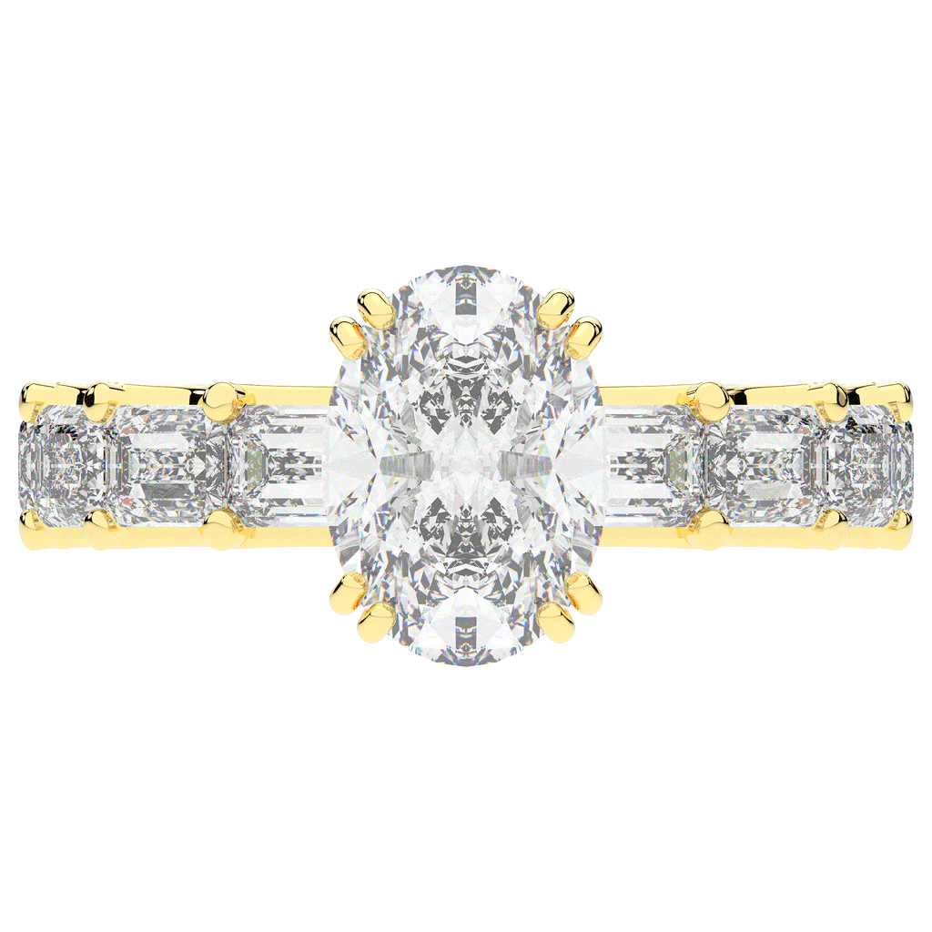 3.75CT.TW OVAL LAB DIAMOND SOLITAIRE ENGAGEMENT RING - Nazarelle