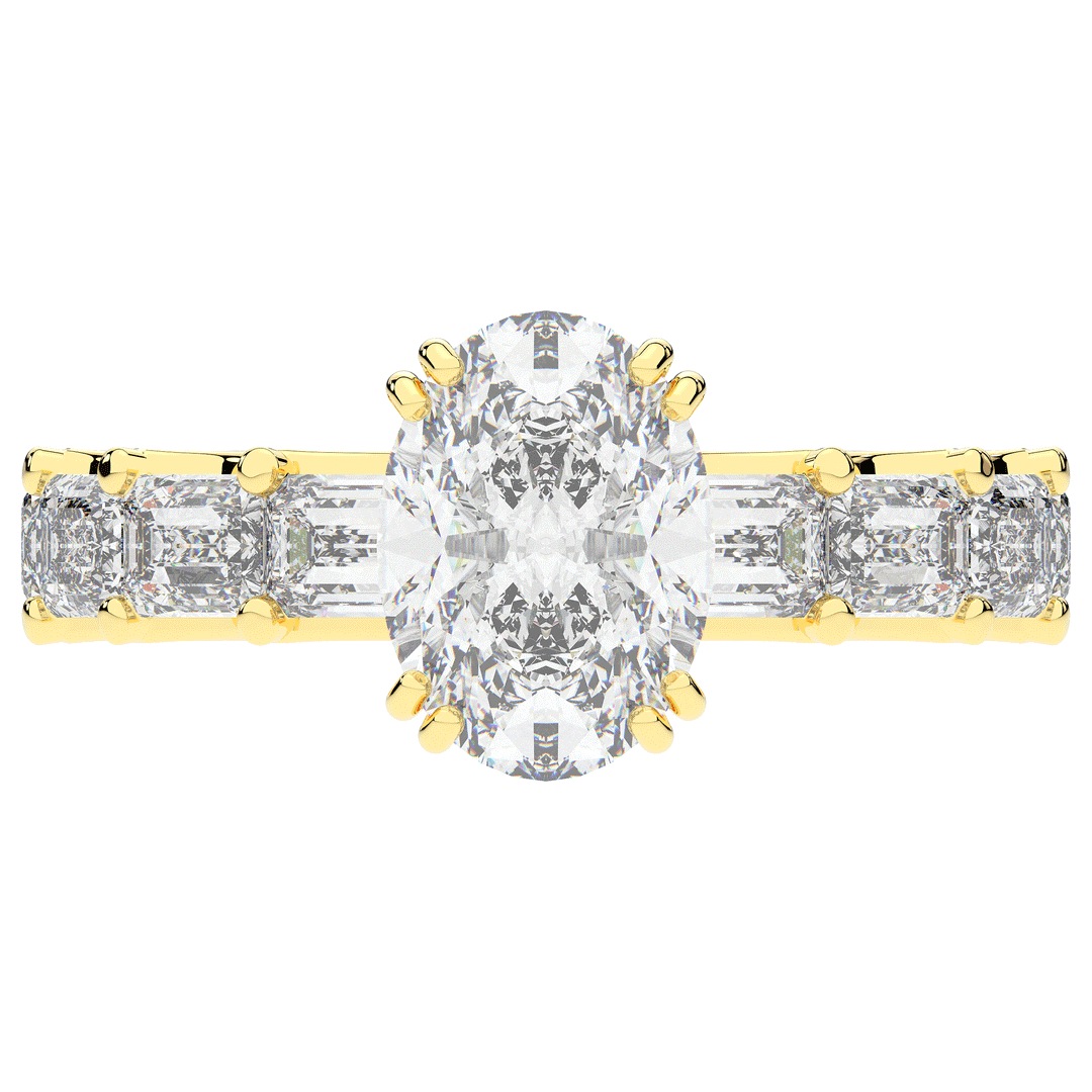 3.75CT.TW OVAL LAB DIAMOND SOLITAIRE ENGAGEMENT RING - Nazarelle