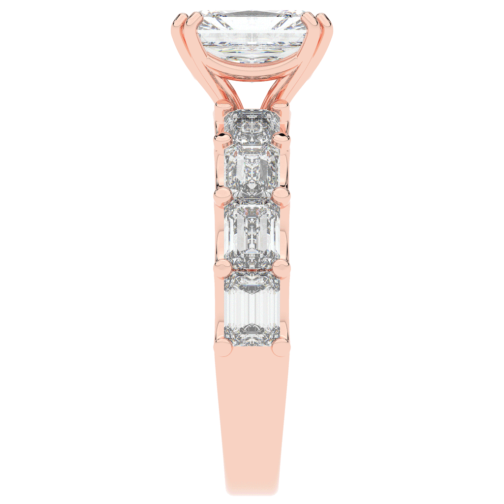 3.75CT.TW RADIANT LAB DIAMOND SOLITAIRE ENGAGEMENT RING - Nazarelle