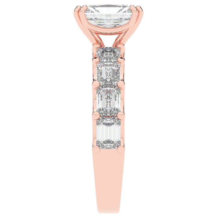 3.75CT.TW RADIANT LAB DIAMOND SOLITAIRE ENGAGEMENT RING - Nazarelle