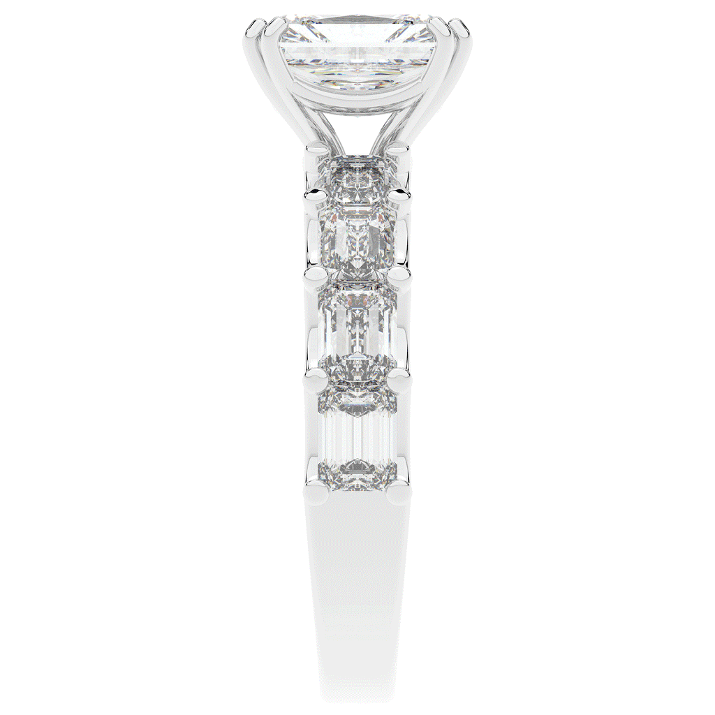 3.75CT.TW RADIANT LAB DIAMOND SOLITAIRE ENGAGEMENT RING - Nazarelle