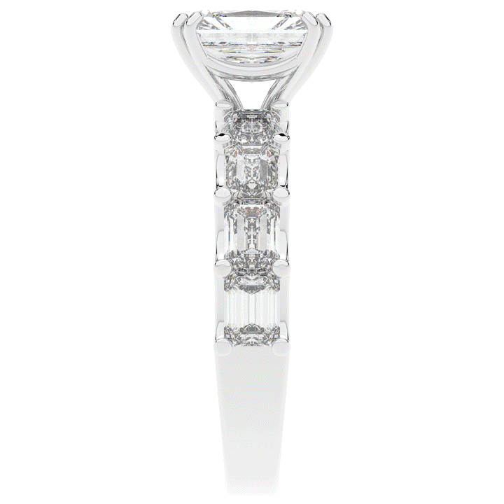 3.75CT.TW RADIANT LAB DIAMOND SOLITAIRE ENGAGEMENT RING - Nazarelle