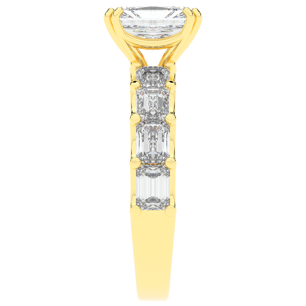 3.75CT.TW RADIANT LAB DIAMOND SOLITAIRE ENGAGEMENT RING - Nazarelle