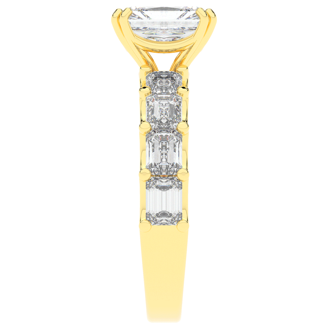 3.75CT.TW RADIANT LAB DIAMOND SOLITAIRE ENGAGEMENT RING - Nazarelle