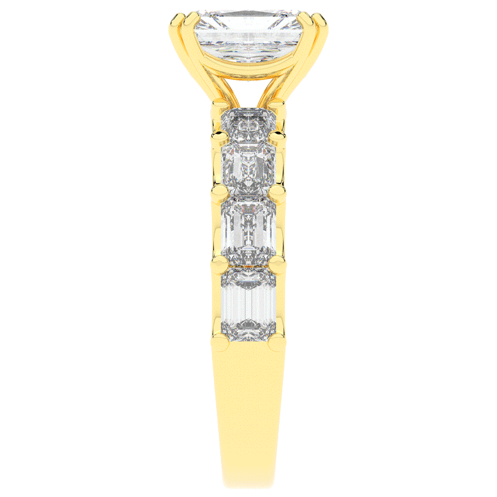3.75CT.TW RADIANT LAB DIAMOND SOLITAIRE ENGAGEMENT RING - Nazarelle