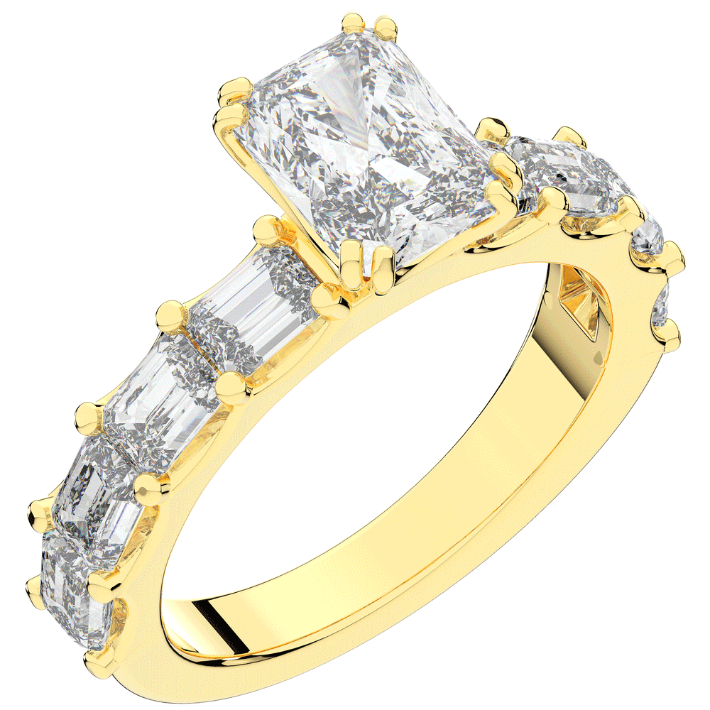 3.75CT.TW RADIANT LAB DIAMOND SOLITAIRE ENGAGEMENT RING - Nazarelle