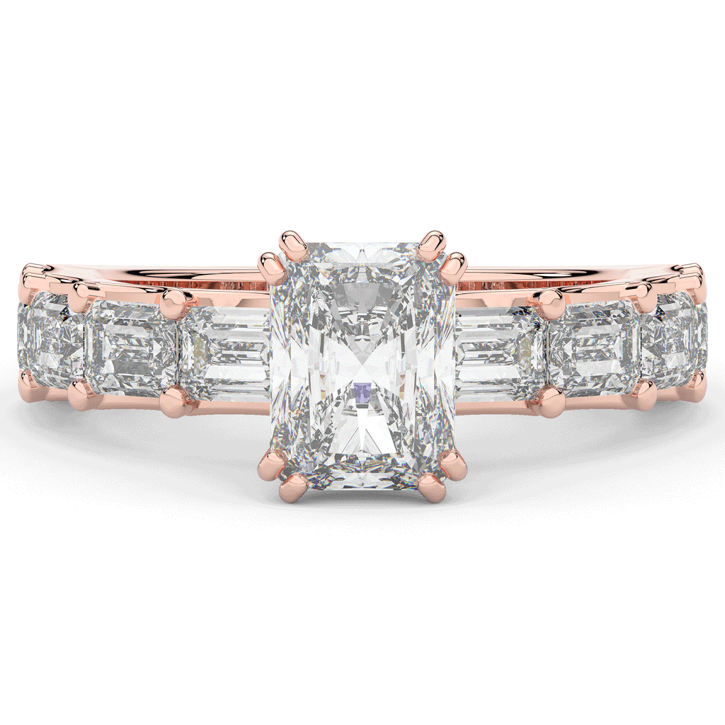 3.75CT.TW RADIANT LAB DIAMOND SOLITAIRE ENGAGEMENT RING - Nazarelle
