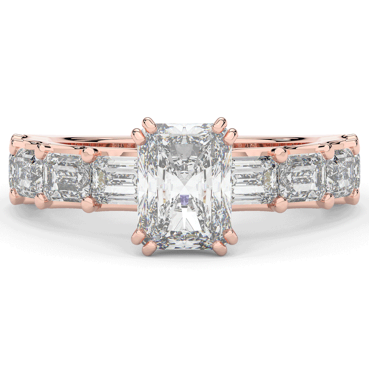 3.75CT.TW RADIANT LAB DIAMOND SOLITAIRE ENGAGEMENT RING - Nazarelle