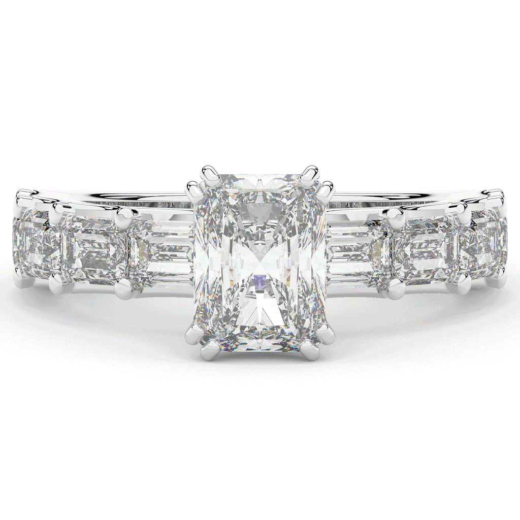 3.75CT.TW RADIANT LAB DIAMOND SOLITAIRE ENGAGEMENT RING - Nazarelle