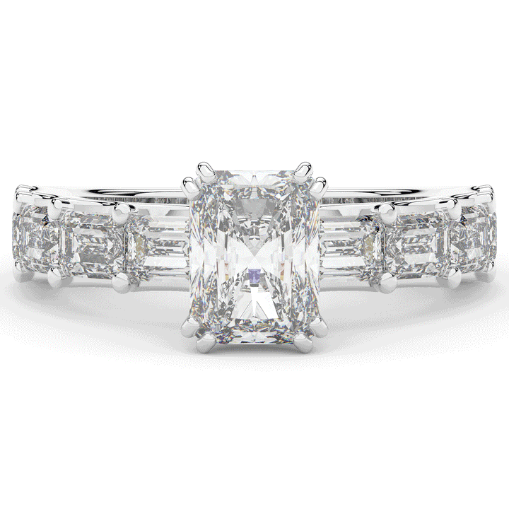 3.75CT.TW RADIANT LAB DIAMOND SOLITAIRE ENGAGEMENT RING - Nazarelle