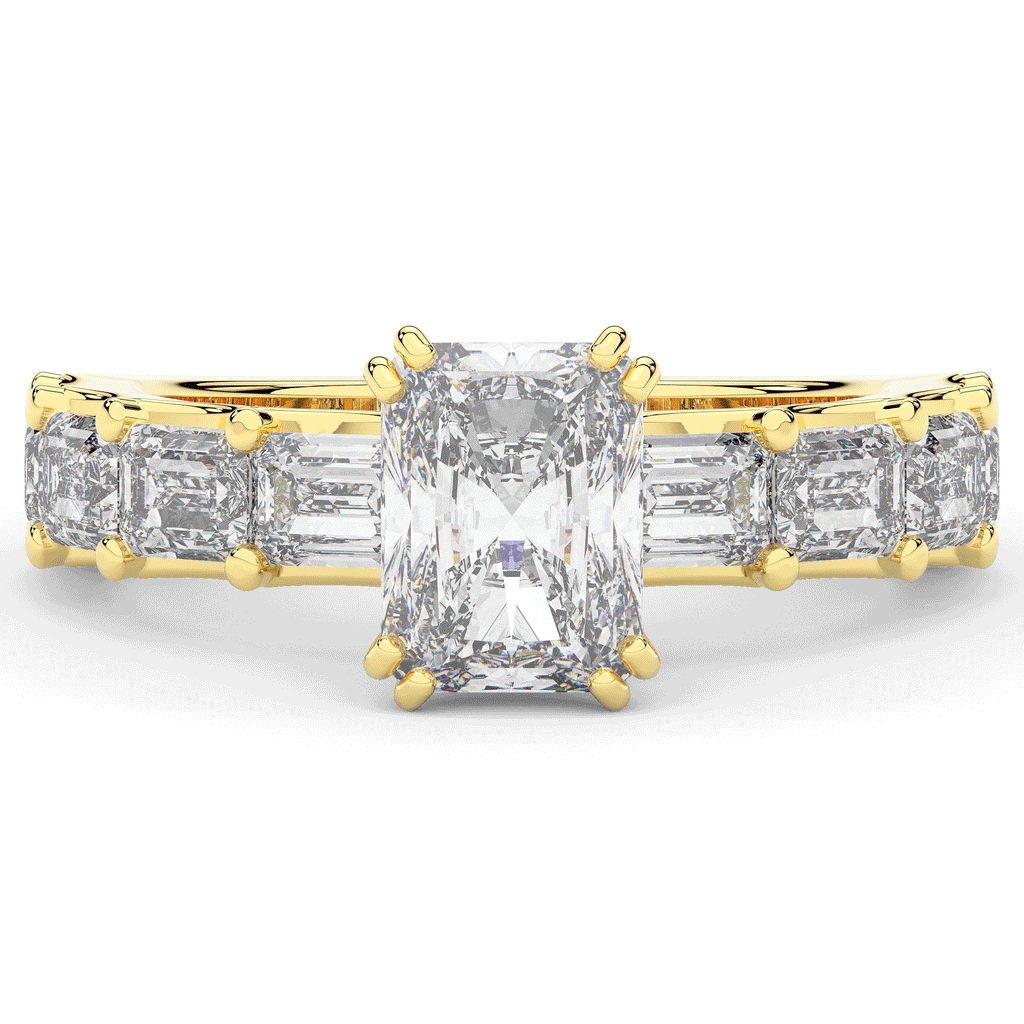 3.75CT.TW RADIANT LAB DIAMOND SOLITAIRE ENGAGEMENT RING - Nazarelle