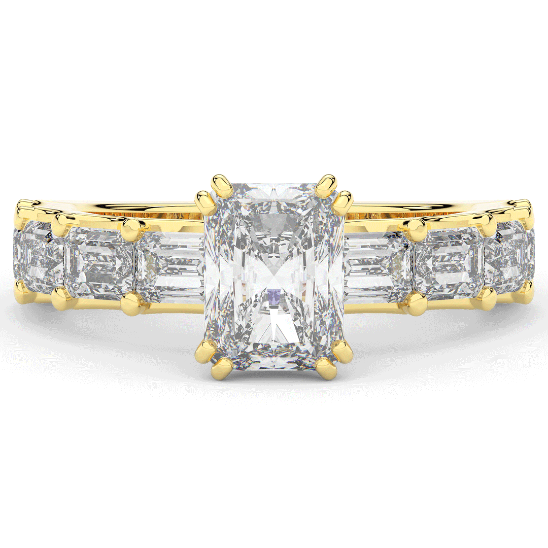 3.75CT.TW RADIANT LAB DIAMOND SOLITAIRE ENGAGEMENT RING - Nazarelle