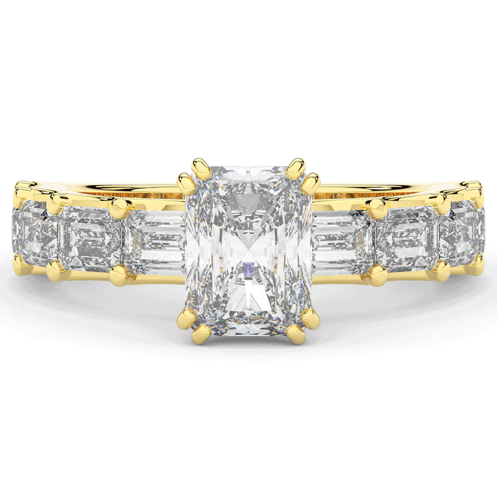 3.75CT.TW RADIANT LAB DIAMOND SOLITAIRE ENGAGEMENT RING - Nazarelle