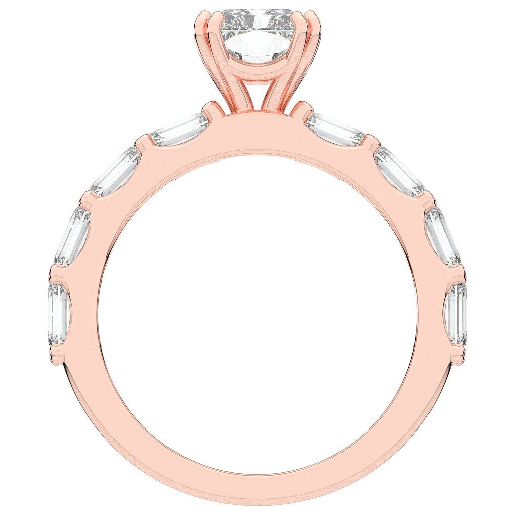 3.75CT.TW RADIANT LAB DIAMOND SOLITAIRE ENGAGEMENT RING - Nazarelle