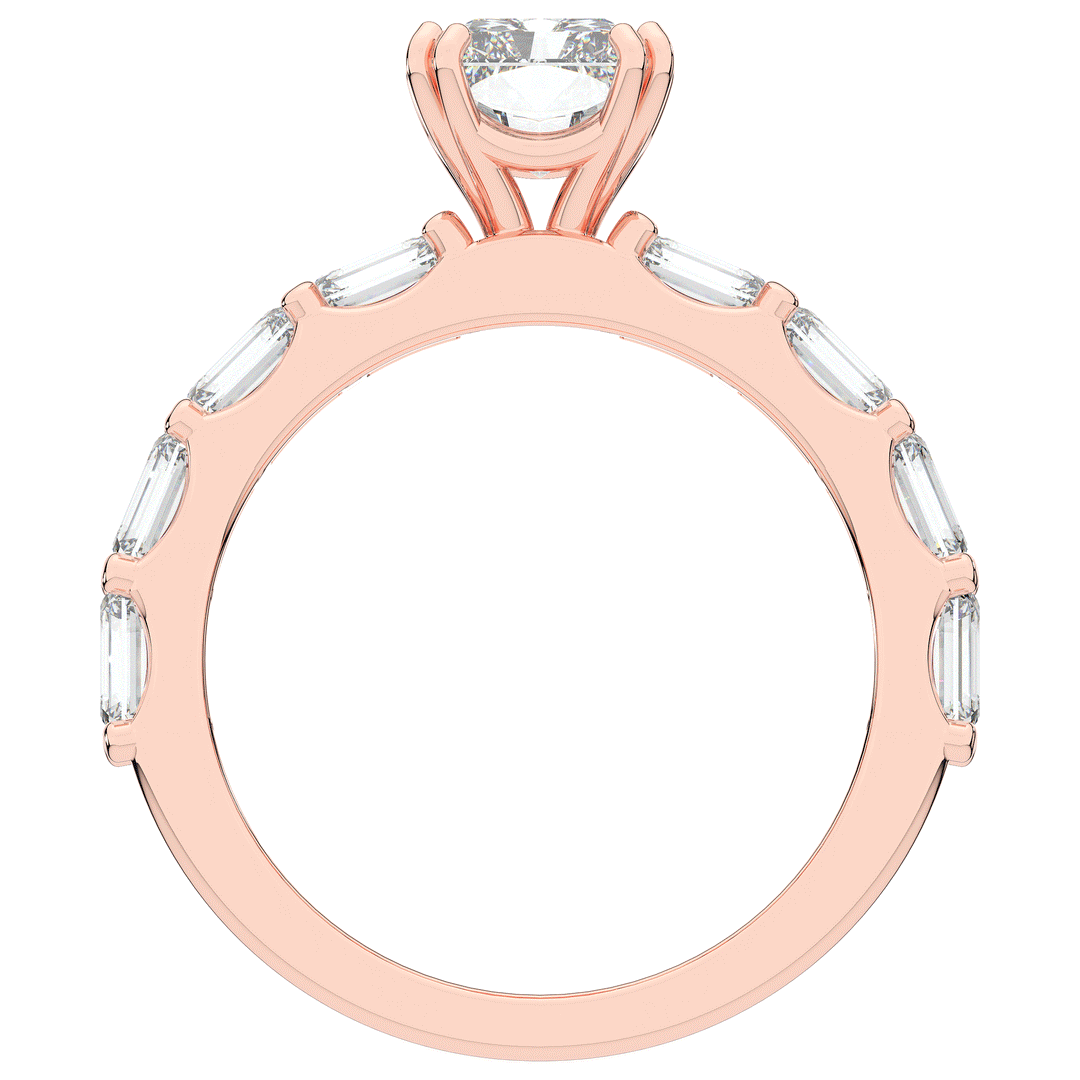 3.75CT.TW RADIANT LAB DIAMOND SOLITAIRE ENGAGEMENT RING - Nazarelle