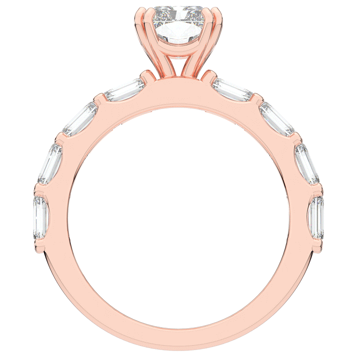3.75CT.TW RADIANT LAB DIAMOND SOLITAIRE ENGAGEMENT RING - Nazarelle