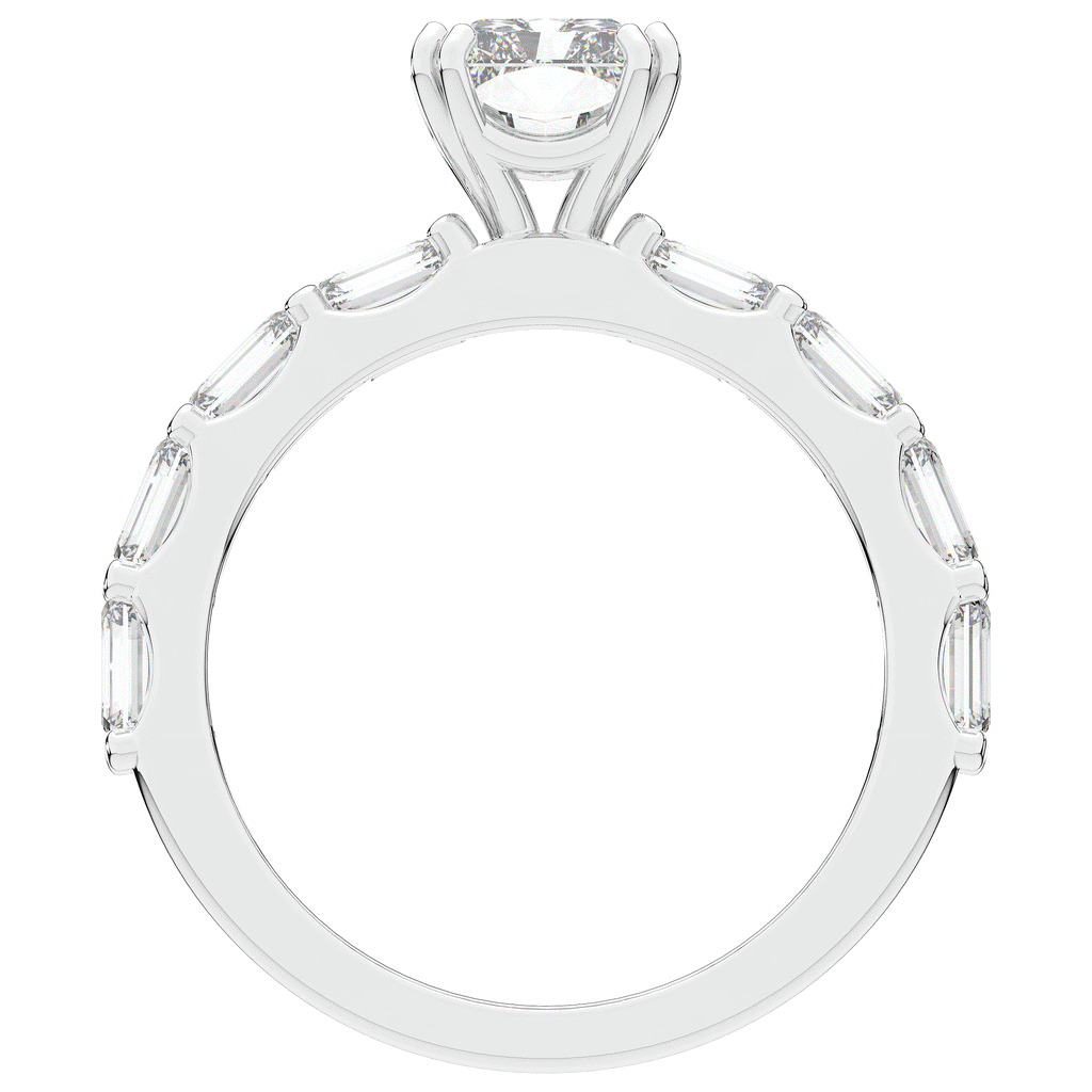 3.75CT.TW RADIANT LAB DIAMOND SOLITAIRE ENGAGEMENT RING - Nazarelle