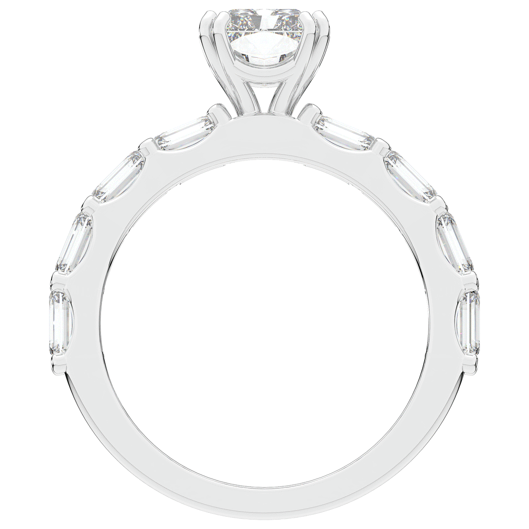3.75CT.TW RADIANT LAB DIAMOND SOLITAIRE ENGAGEMENT RING - Nazarelle