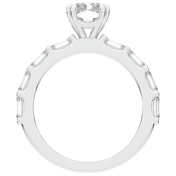 3.75CT.TW RADIANT LAB DIAMOND SOLITAIRE ENGAGEMENT RING - Nazarelle