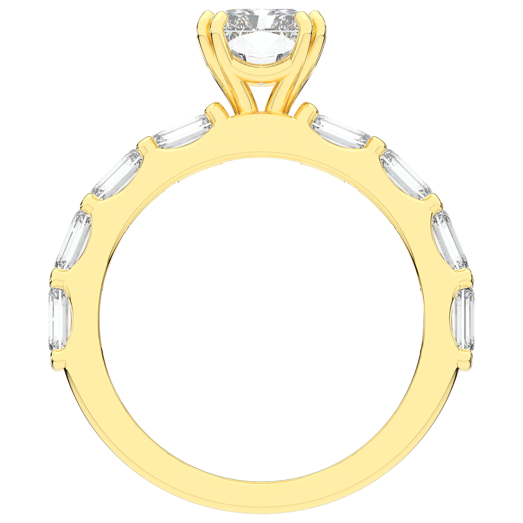 3.75CT.TW RADIANT LAB DIAMOND SOLITAIRE ENGAGEMENT RING - Nazarelle