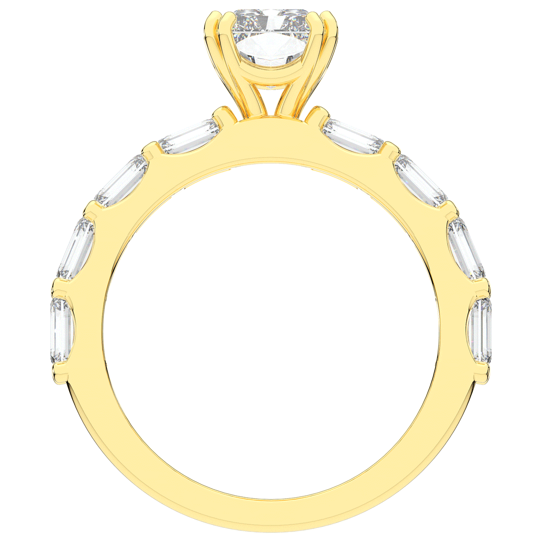 3.75CT.TW RADIANT LAB DIAMOND SOLITAIRE ENGAGEMENT RING - Nazarelle