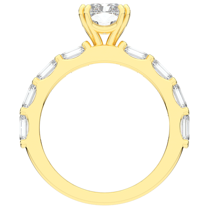 3.75CT.TW RADIANT LAB DIAMOND SOLITAIRE ENGAGEMENT RING - Nazarelle