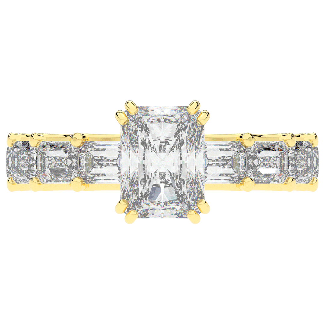 3.75CT.TW RADIANT LAB DIAMOND SOLITAIRE ENGAGEMENT RING - Nazarelle