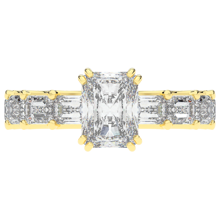 3.75CT.TW RADIANT LAB DIAMOND SOLITAIRE ENGAGEMENT RING - Nazarelle