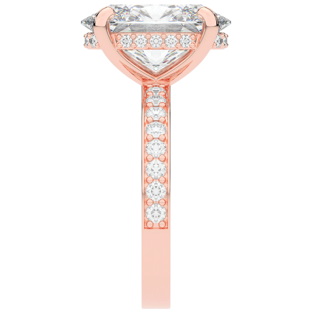 4.30CT.TW OVAL LAB DIAMOND BAND ENGAGEMENT RING - Nazarelle