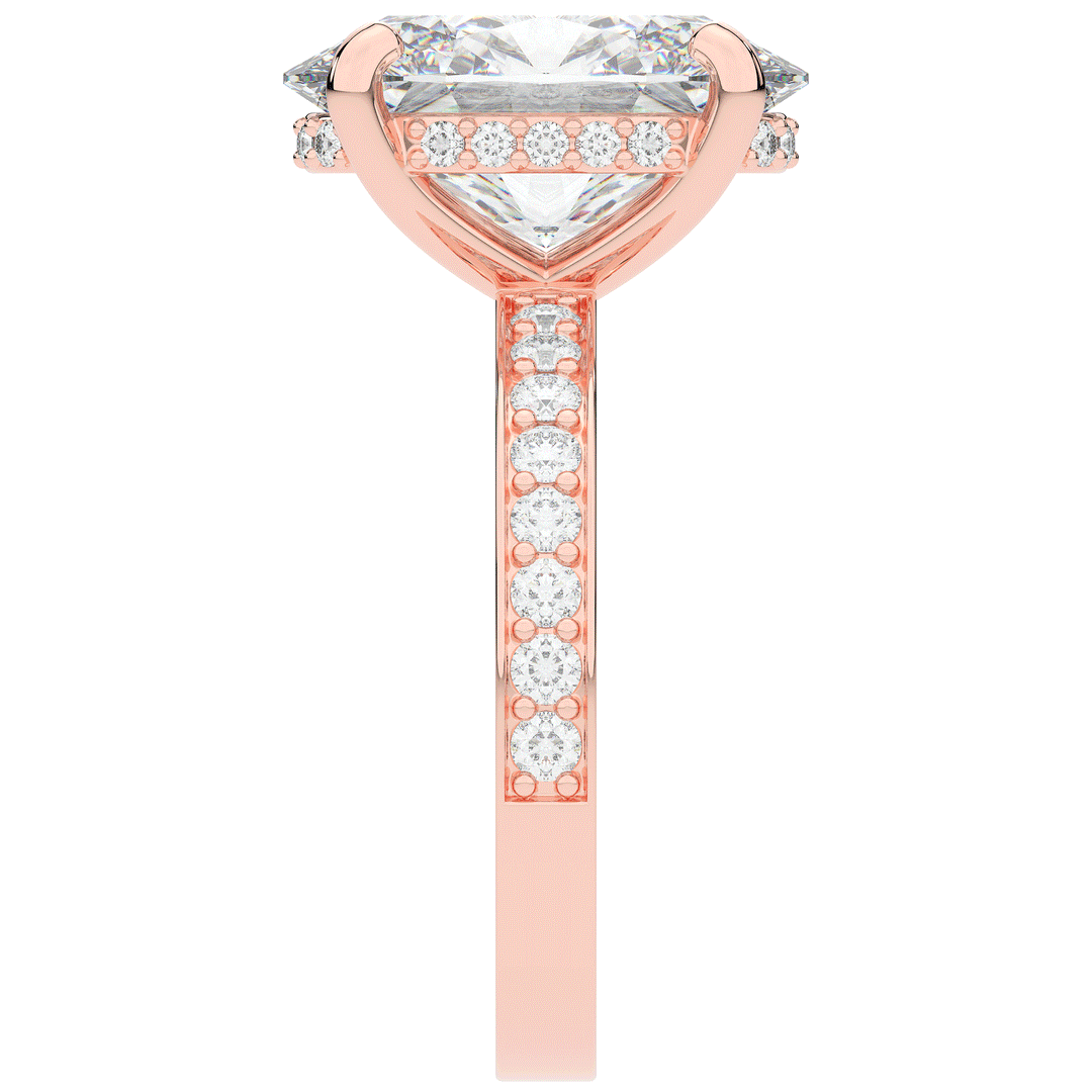 4.30CT.TW OVAL LAB DIAMOND BAND ENGAGEMENT RING - Nazarelle