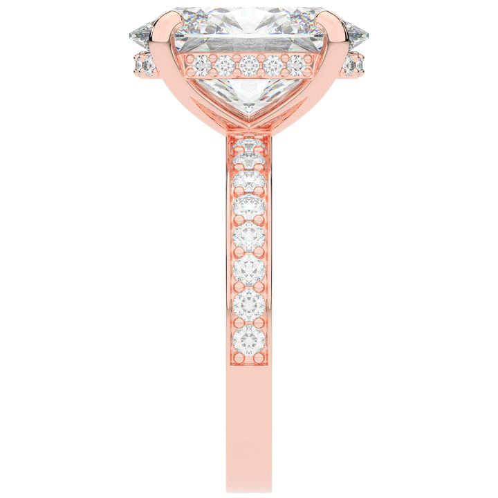 4.30CT.TW OVAL LAB DIAMOND BAND ENGAGEMENT RING - Nazarelle