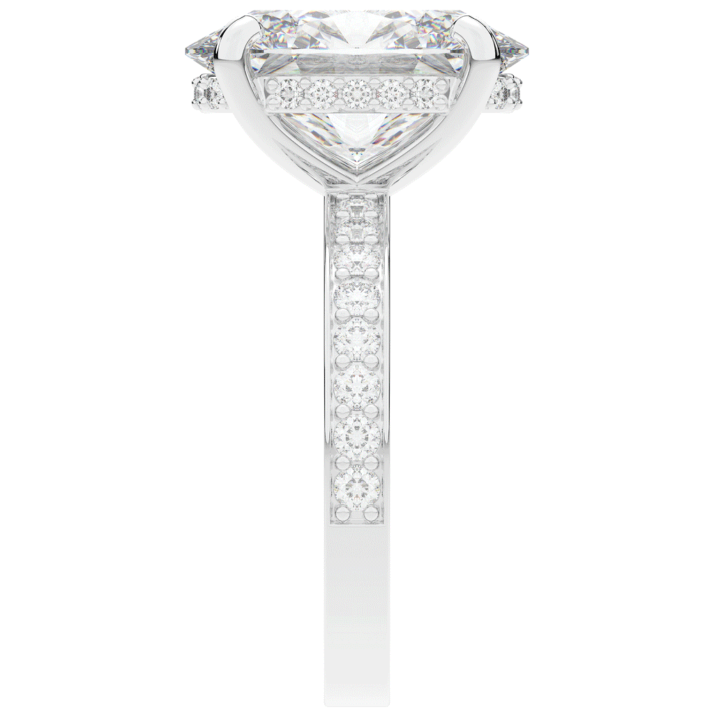 4.30CT.TW OVAL LAB DIAMOND BAND ENGAGEMENT RING - Nazarelle