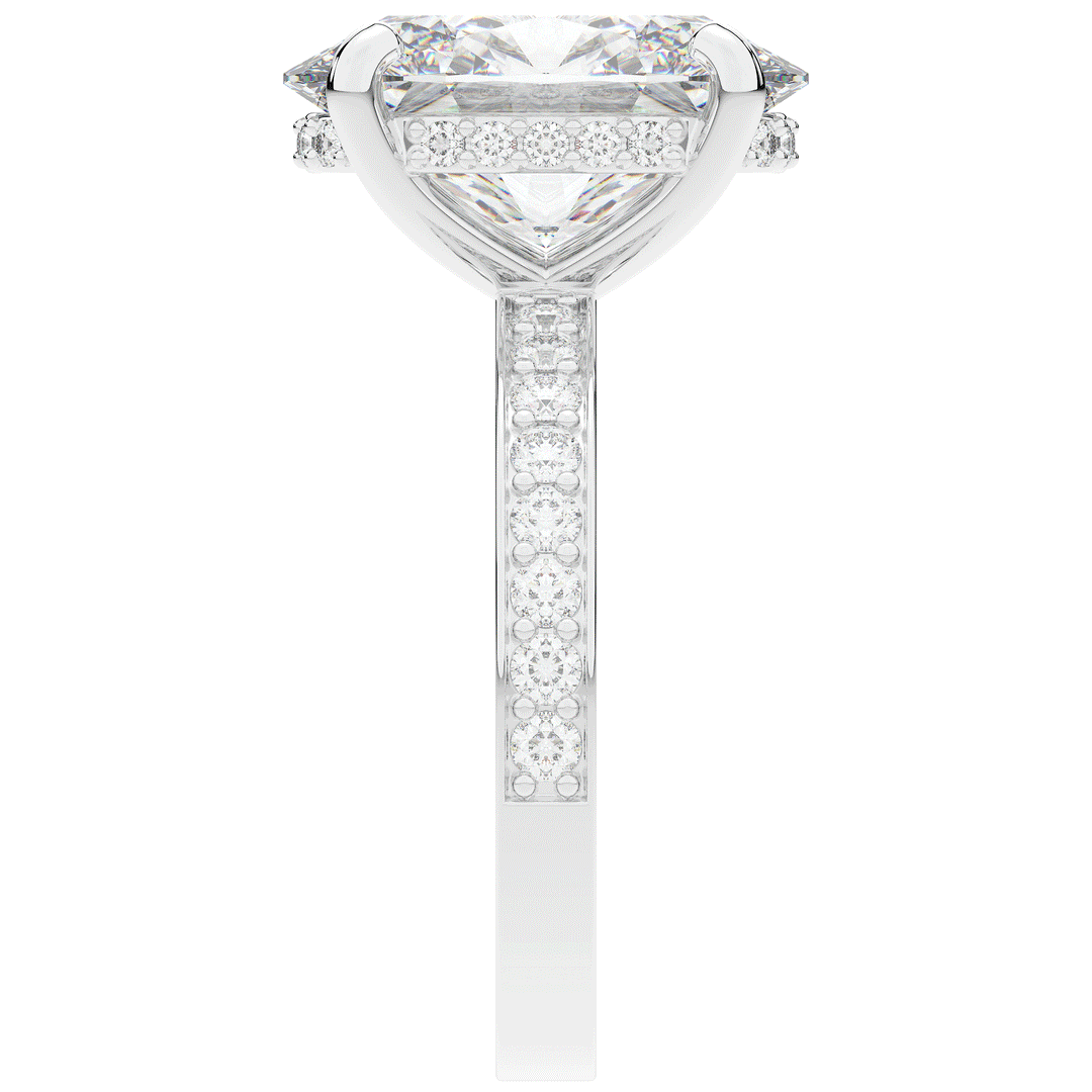 4.30CT.TW OVAL LAB DIAMOND BAND ENGAGEMENT RING - Nazarelle