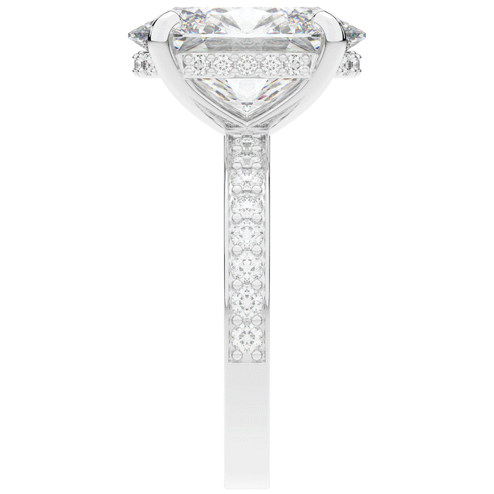 4.30CT.TW OVAL LAB DIAMOND BAND ENGAGEMENT RING - Nazarelle