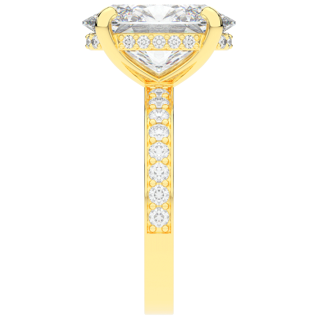 4.30CT.TW OVAL LAB DIAMOND BAND ENGAGEMENT RING - Nazarelle