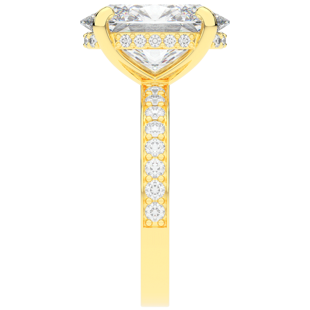 4.30CT.TW OVAL LAB DIAMOND BAND ENGAGEMENT RING - Nazarelle
