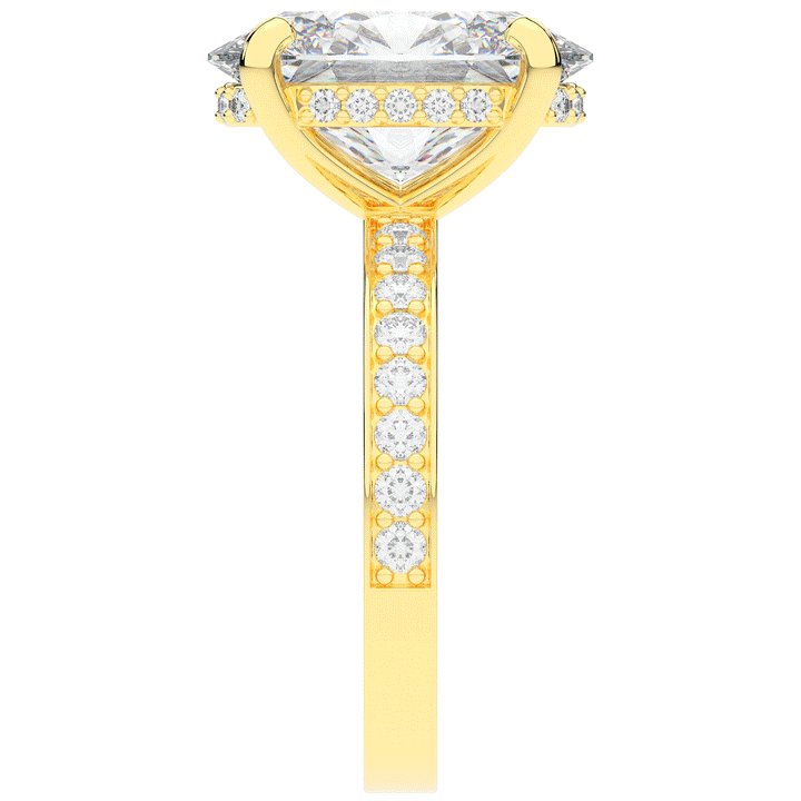 4.30CT.TW OVAL LAB DIAMOND BAND ENGAGEMENT RING - Nazarelle