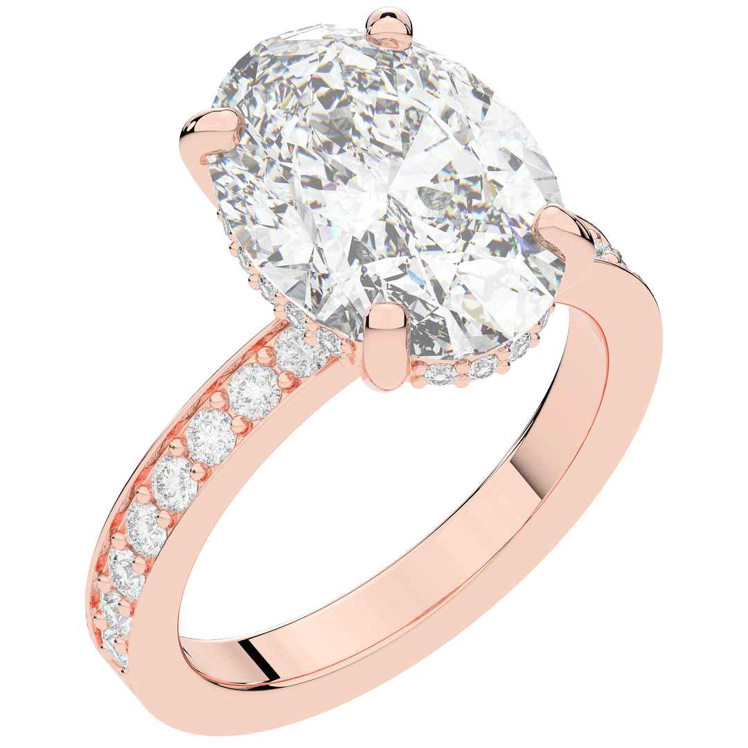 4.30CT.TW OVAL LAB DIAMOND BAND ENGAGEMENT RING - Nazarelle