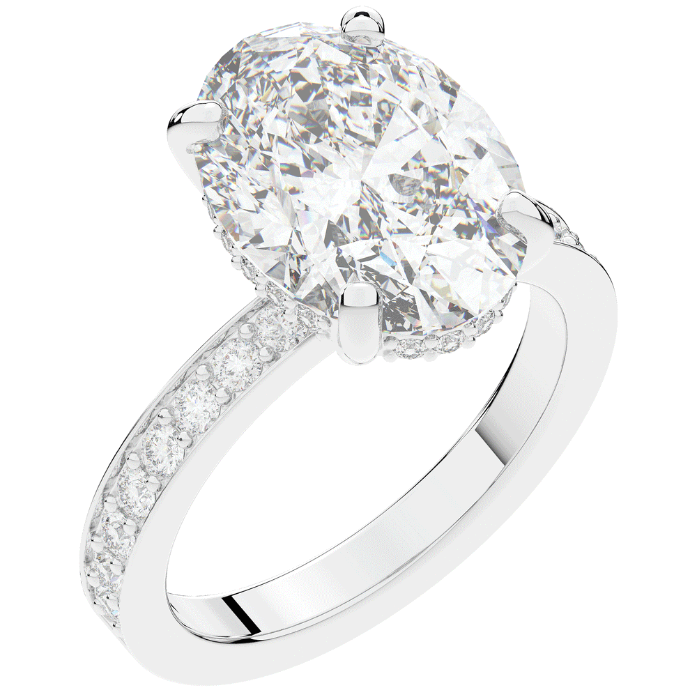 4.30CT.TW OVAL LAB DIAMOND BAND ENGAGEMENT RING - Nazarelle