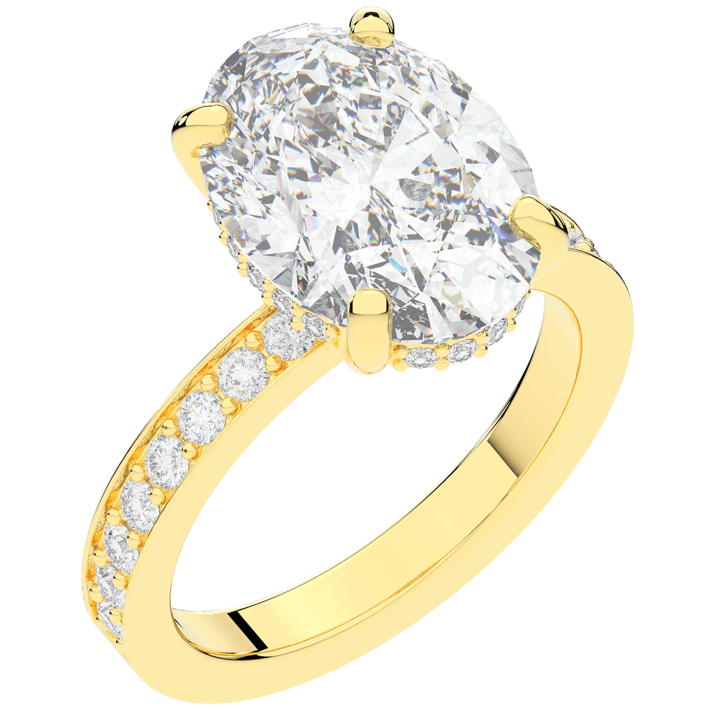 4.30CT.TW OVAL LAB DIAMOND BAND ENGAGEMENT RING - Nazarelle
