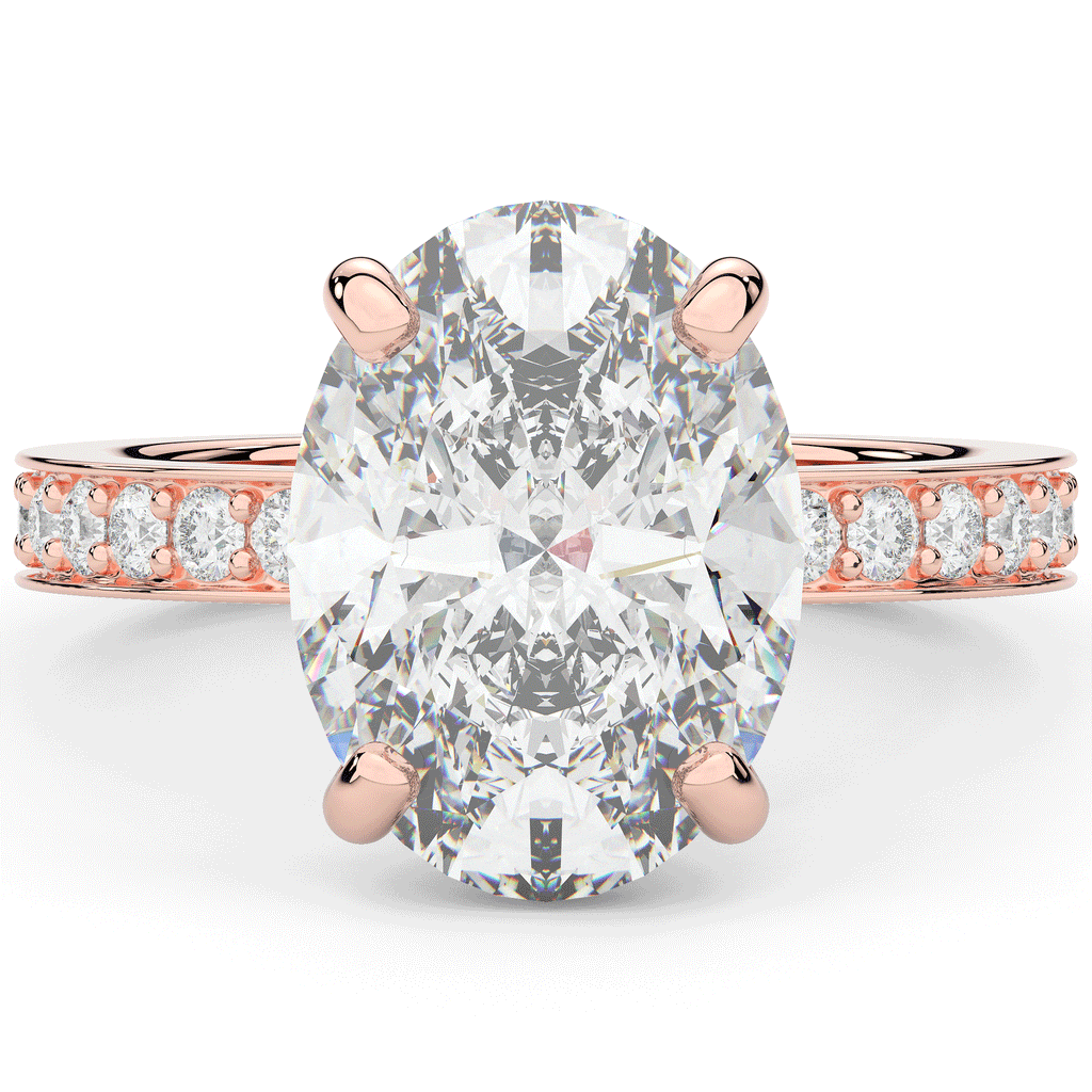 4.30CT.TW OVAL LAB DIAMOND BAND ENGAGEMENT RING - Nazarelle