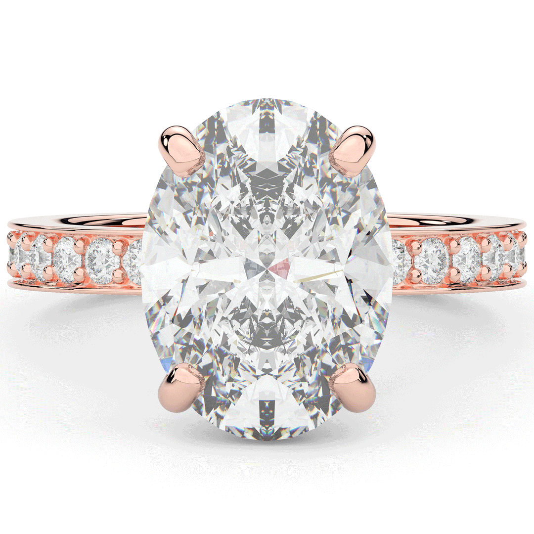 4.30CT.TW OVAL LAB DIAMOND BAND ENGAGEMENT RING - Nazarelle
