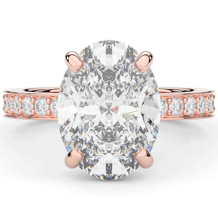 4.30CT.TW OVAL LAB DIAMOND BAND ENGAGEMENT RING - Nazarelle