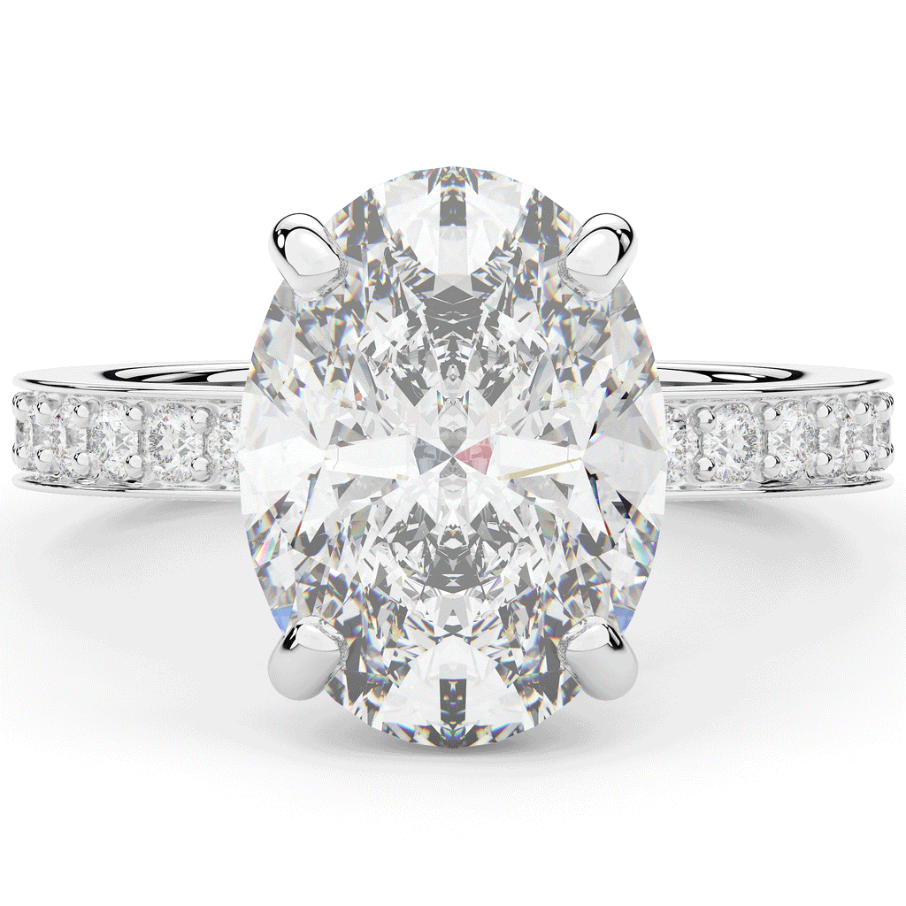 4.30CT.TW OVAL LAB DIAMOND BAND ENGAGEMENT RING - Nazarelle