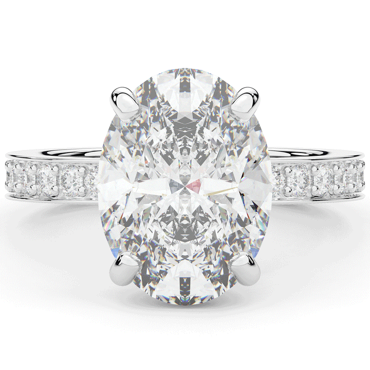 4.30CT.TW OVAL LAB DIAMOND BAND ENGAGEMENT RING - Nazarelle