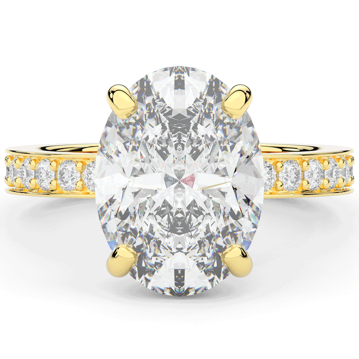 4.30CT.TW OVAL LAB DIAMOND BAND ENGAGEMENT RING - Nazarelle